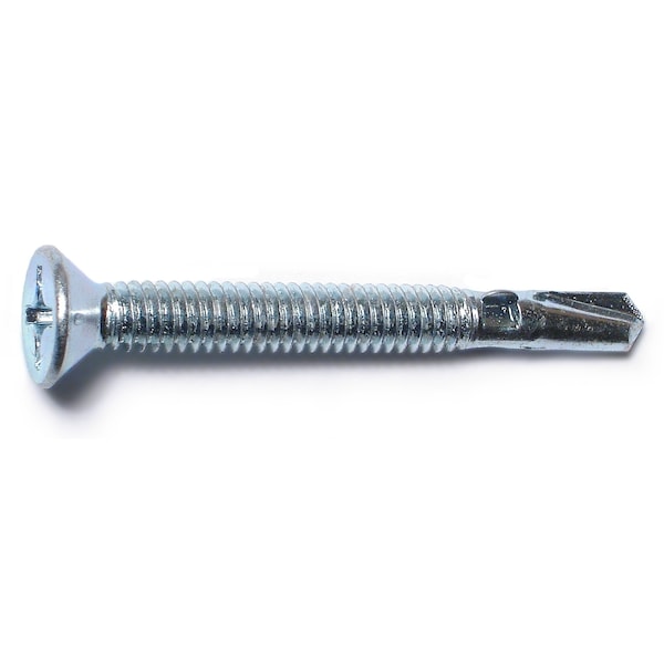 Midwest Fastener Self-Drilling Screw, #12 x 2 in, Zinc Plated Steel Flat Head Phillips Drive, 10 PK 67683 - main